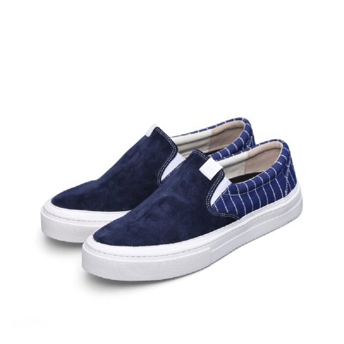 BLESS SHOE 牛仔懶人鞋 真皮 拼色 休閒板鞋