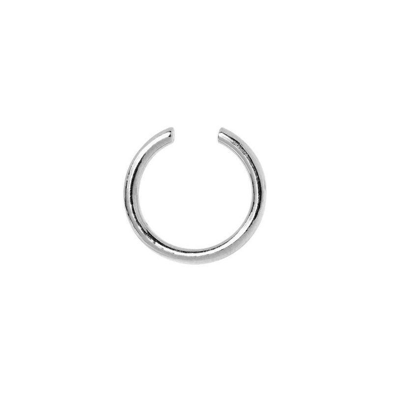 Twin plain single ring ear bone buckle without pierced ears - Earrings & Clip-ons - Sterling Silver Gold