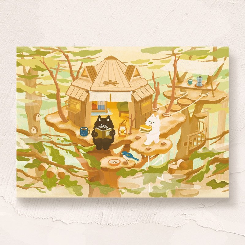 postcard-森林樹屋-新版 - 卡片/明信片 - 紙 卡其色