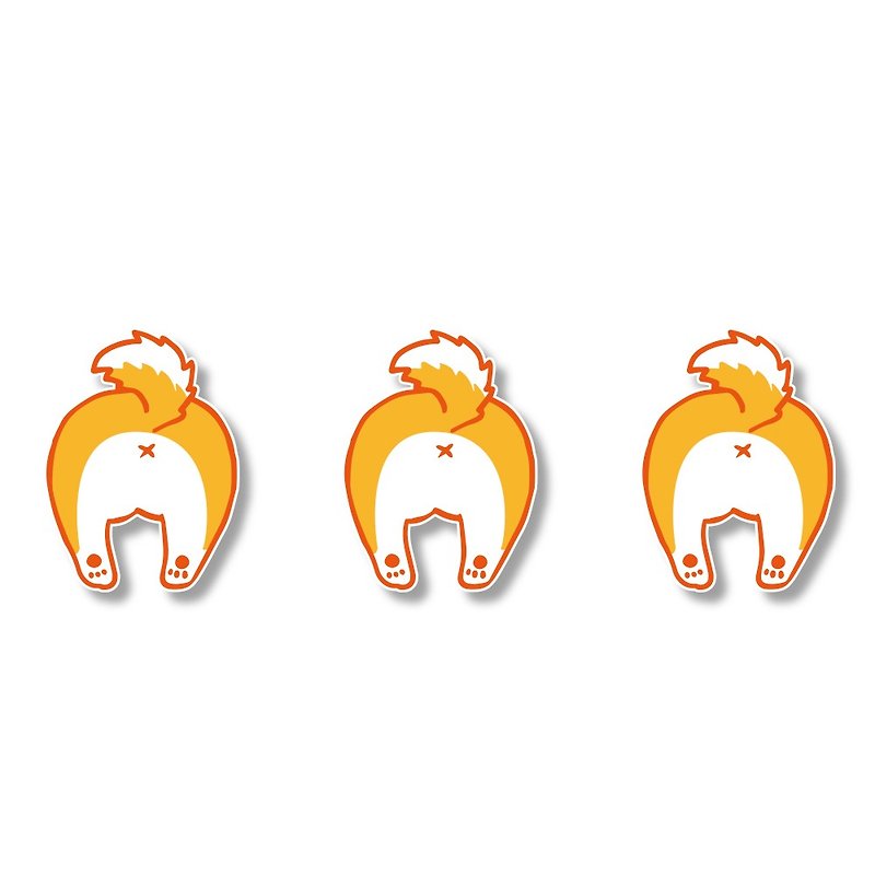 Waterproof stickers - Shiba Inu - สติกเกอร์ - วัสดุกันนำ้ สีส้ม