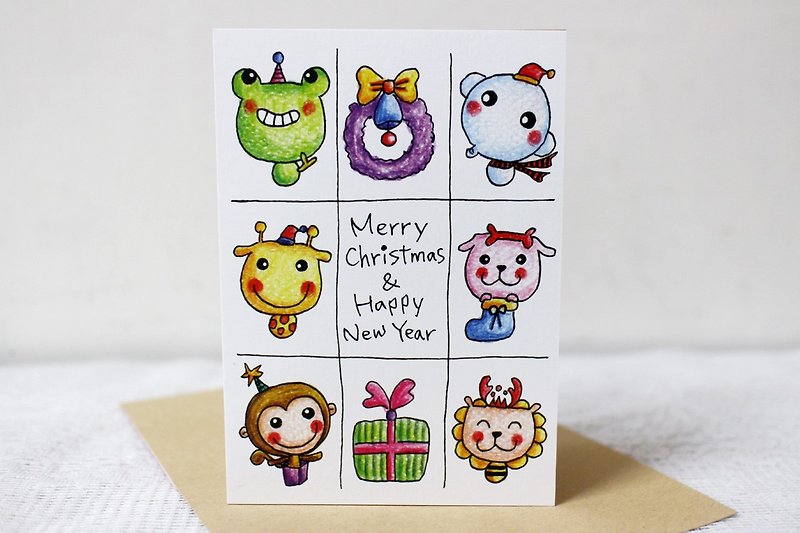 Big Illustrator Card_Christmas Card/New Year Card (Nine Palaces) - การ์ด/โปสการ์ด - กระดาษ 