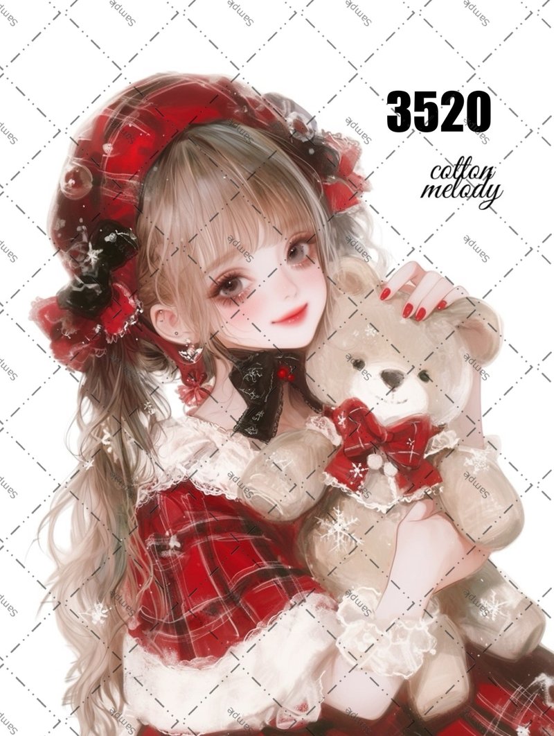 original sticker no.3520 人物ステッカー オリジナルステッカー オリジナル人物ステッカー 装飾ステッカー cotton melody - 貼紙 - 紙 