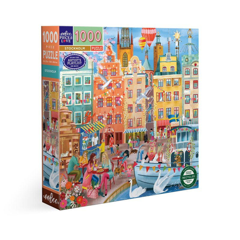 eeBoo 1000片拼圖 - Stockholm 斯德哥爾摩 - 拼圖 - 紙 多色