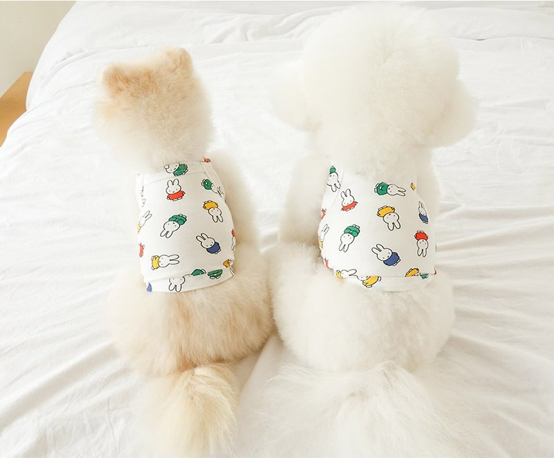 Summer Miffy Crop Top - Ivory - ชุดสัตว์เลี้ยง - ผ้าฝ้าย/ผ้าลินิน ขาว