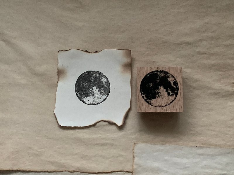 no.10  Hand- drawn stamp -The moon - ตราปั๊ม/สแตมป์/หมึก - ไม้ สีใส