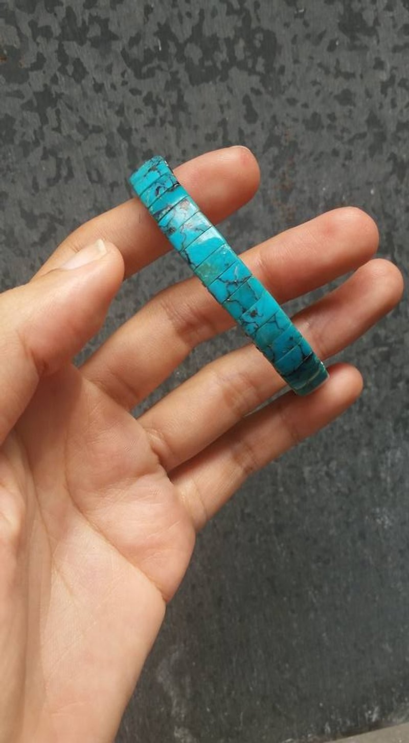 【Lost And Find】Natural  Turquoise   bracelet - สร้อยข้อมือ - หิน สีน้ำเงิน