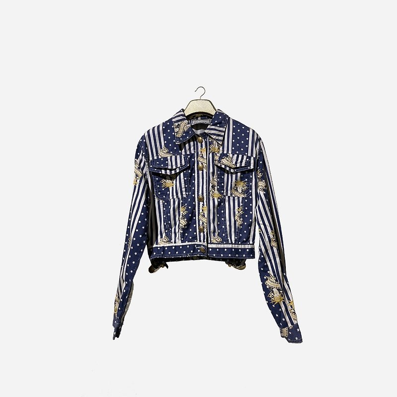 Dislocated vintage / printed denim jacket no.1460 vintage - เสื้อแจ็คเก็ต - ผ้าฝ้าย/ผ้าลินิน สีน้ำเงิน