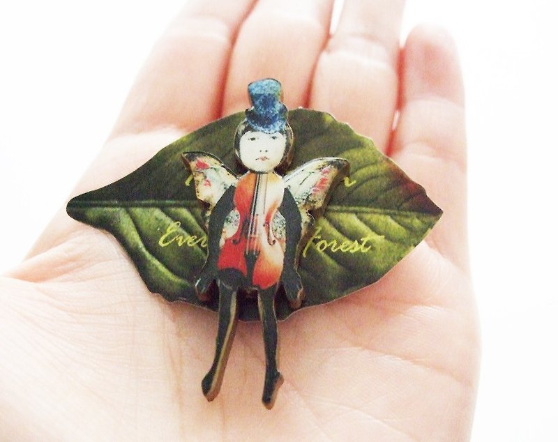 Fairy brooch - Brooches - Wood Brown
