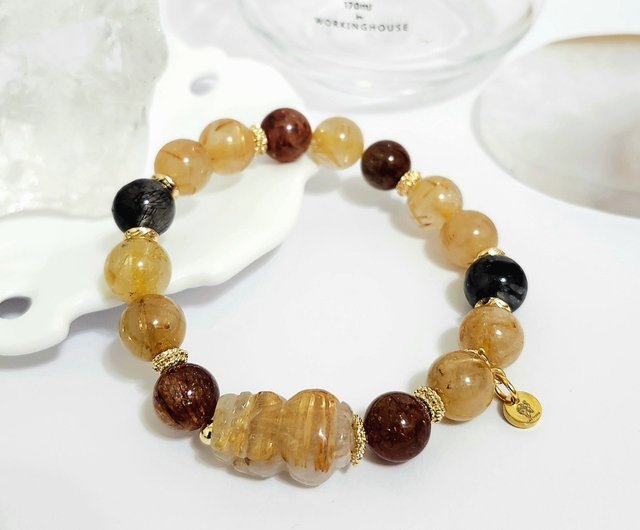 ラストセール♥︎︎ 高品質✨　タイチンルチル　貔貅　ルチル　ブレスレット　金運 高品質 タイチンルチル 貔貅 ルチル デザインブレスレット ラスト