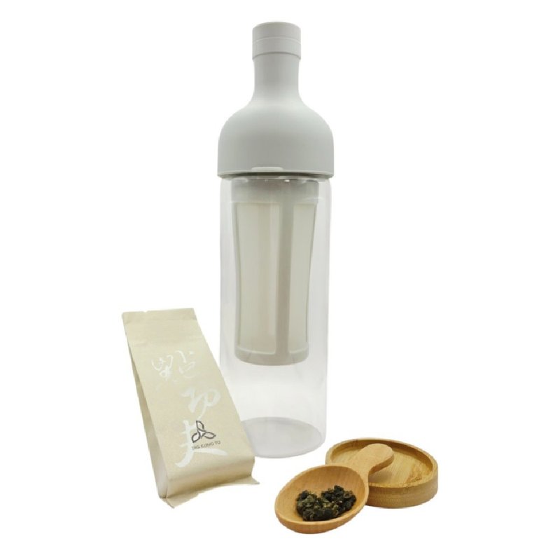 Cooling Daily Set: Dawn Mist White LumiFlow Cold Brew Bottle + SnowWhite Tea Pack Golden Oolong Cold Brew (10 ct) - ถ้วย - วัสดุอื่นๆ ขาว