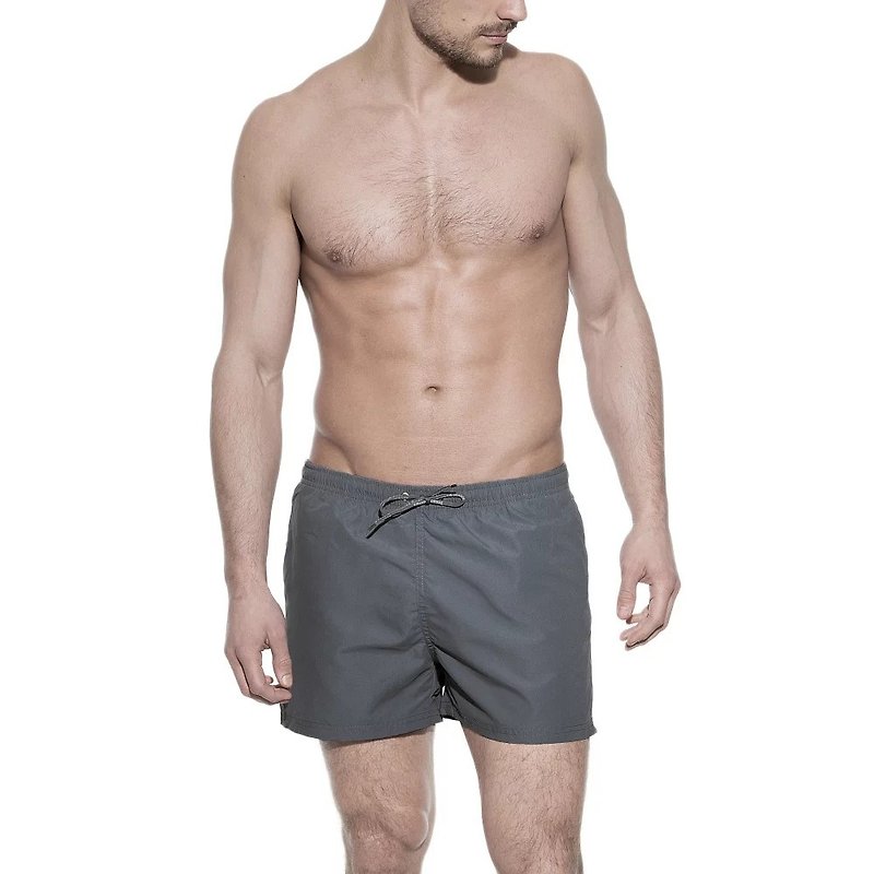 Nordic Minimalism | Summer Fashion Swim Trunk Moisture-Absorbing Quick-Drying Shorts - Steel Gray - กางเกงขาสั้น - เส้นใยสังเคราะห์ สีเทา
