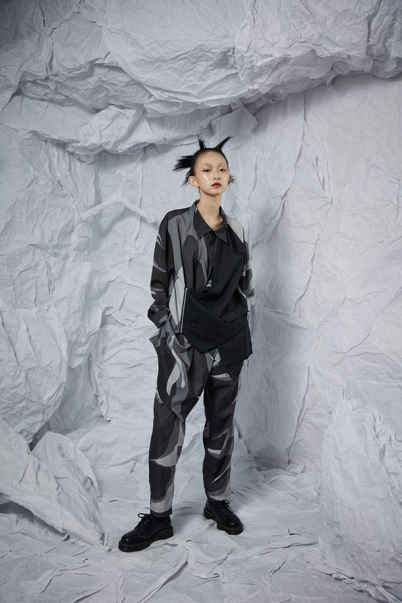 INF 22SS Deconstructed Waistcoat Shirt in 2D Black - Women's Shirts - Polyester Black