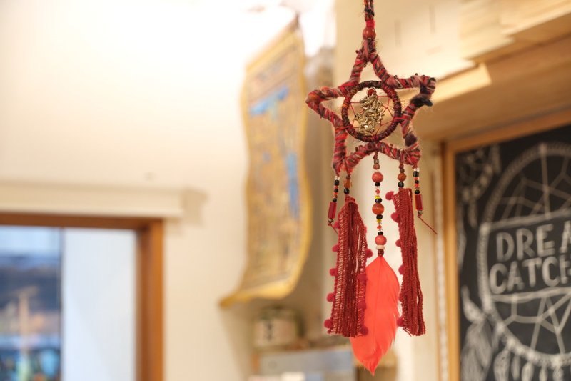捕夢網掛飾 - 龍吊飾 - 擺飾/家飾品 - 棉．麻 紅色