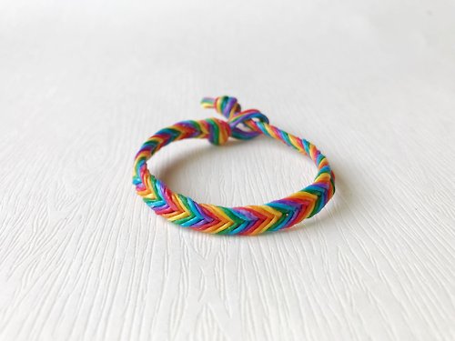 zoeshop-handmade 彩虹糖 - 蠶絲蠟線 / 手工編織手環