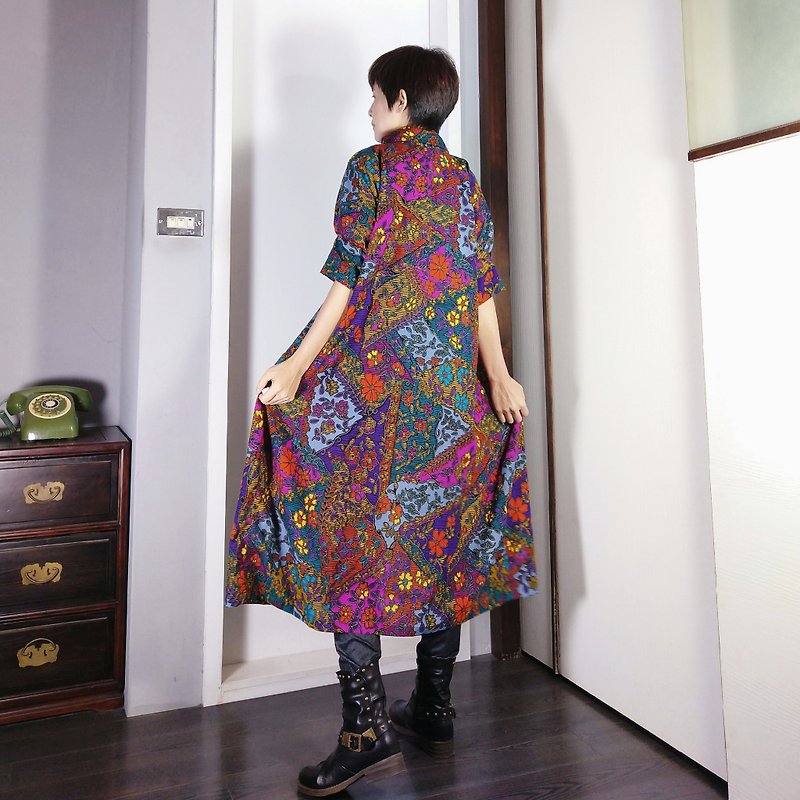 Floral long thin blouse - Women's Tops - Other Man-Made Fibers Multicolor