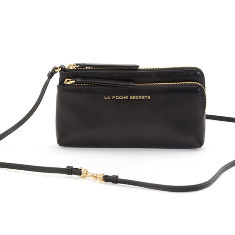 Thoughtful Valentine Gifts effort La Poche Secrete: girl full leather multi-purpose portable shoulder can be long wallets _ _ blackness - Other - Genuine Leather Black