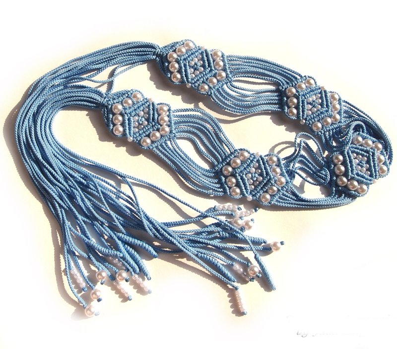 Macrame tutorial belt Rowan with tassels Macrame belt pattern Beginner macrame - 手工藝教學/工具書 - 其他材質 