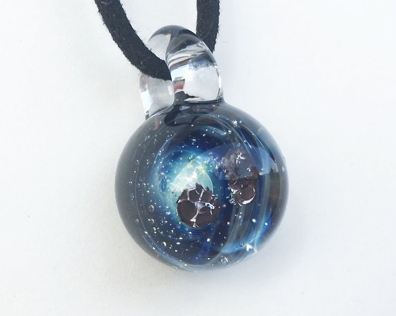 隕石の世界 #16 meteorite ギベオン隕石入り ガラス ペンダント 宇宙 - 項鍊 - 玻璃 藍色