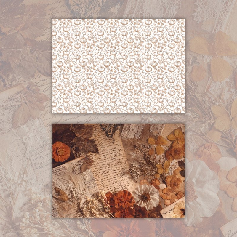 A4. Cozy Autumn. Autumn Collage - 卡片/明信片 - 紙 咖啡色