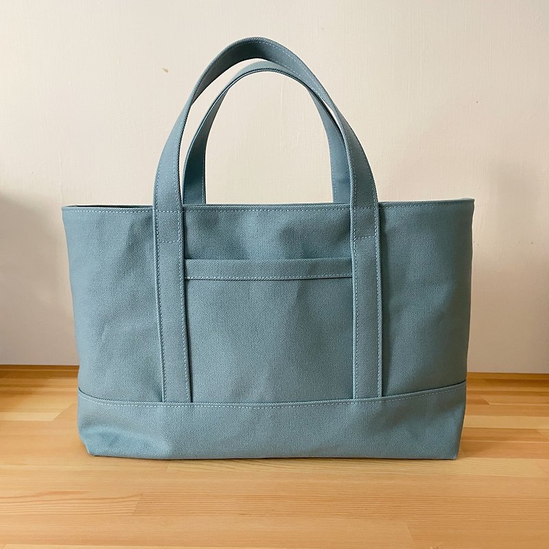 Japanese canvas horizontal hand tote bag L - กระเป๋าถือ - ผ้าฝ้าย/ผ้าลินิน หลากหลายสี