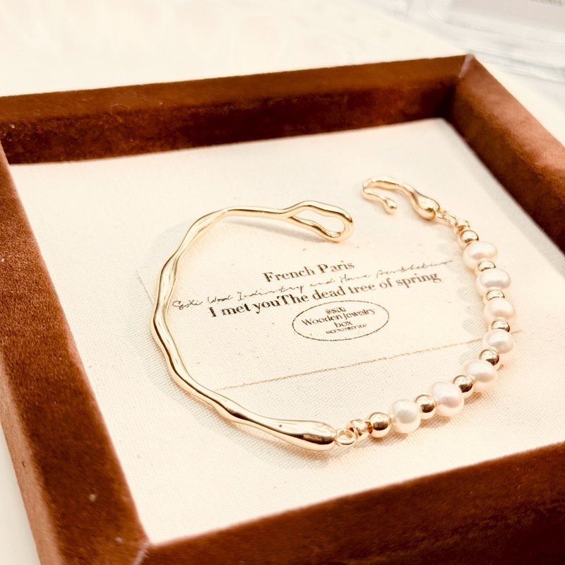 林間月光 / 手作天然石珍珠飾品 - 手鍊/手環 - 銅/黃銅 