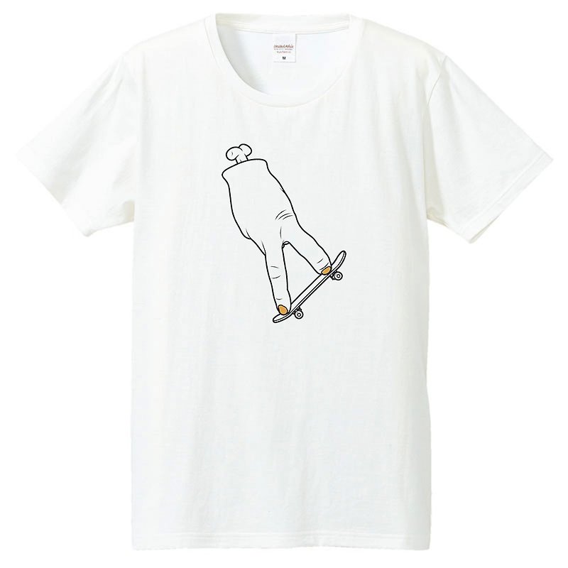 T-shirt / Finger Board "Nose manual" - เสื้อยืดผู้ชาย - ผ้าฝ้าย/ผ้าลินิน ขาว