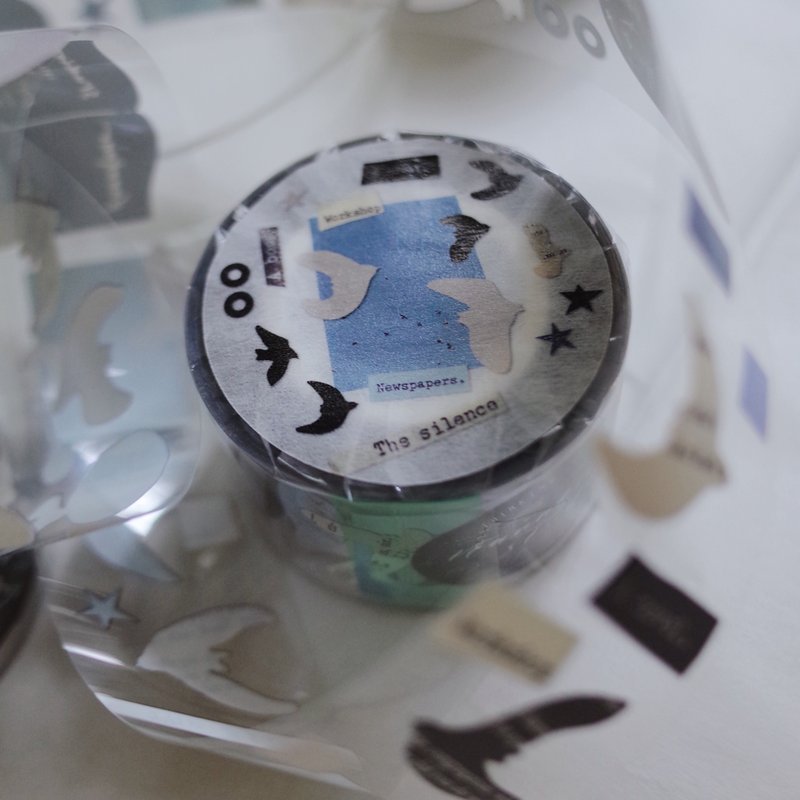 PET 紙膠帶 - 剪紙的鳥 Paper Birds - 紙膠帶/和紙/PET - 塑膠 多色