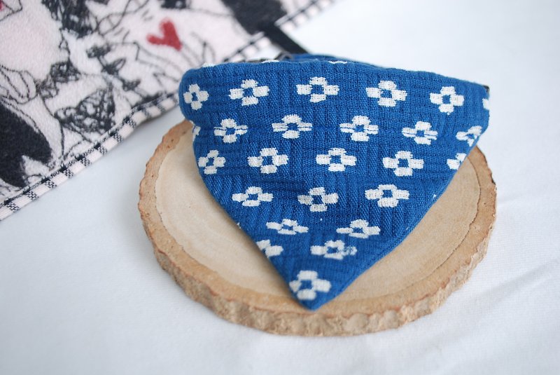 A-NI collar for cats and dogs triangular flag version - Collars & Leashes - Cotton & Hemp Blue