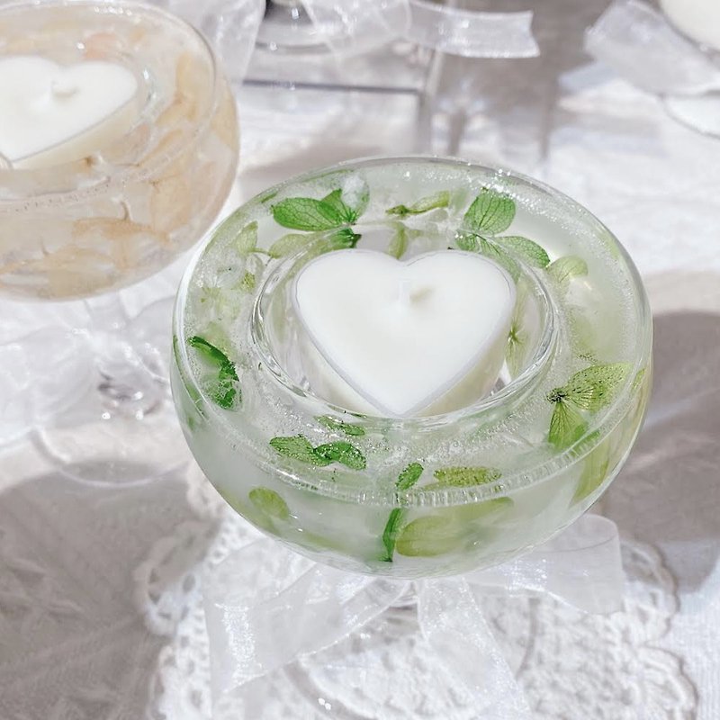 [Customized] Dried flower candle holder Floral Candle Holder | Hydrangea - Candles & Candle Holders - Wax Green
