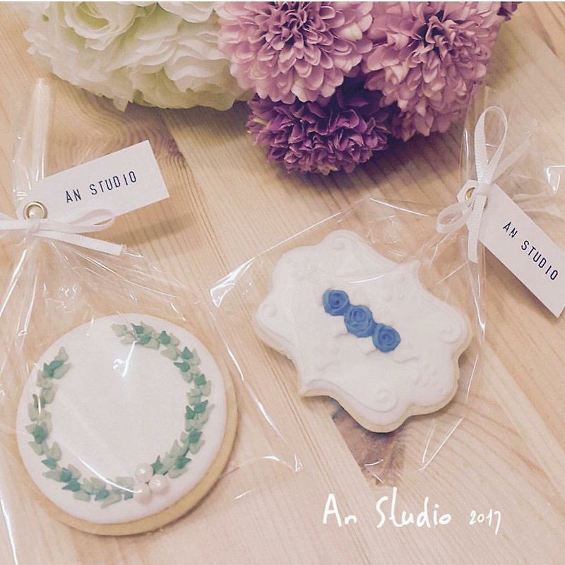 Romantic flowers and icing biscuits 5-piece set (laurel type/rose type) by An Studio - คุกกี้ - อาหารสด 