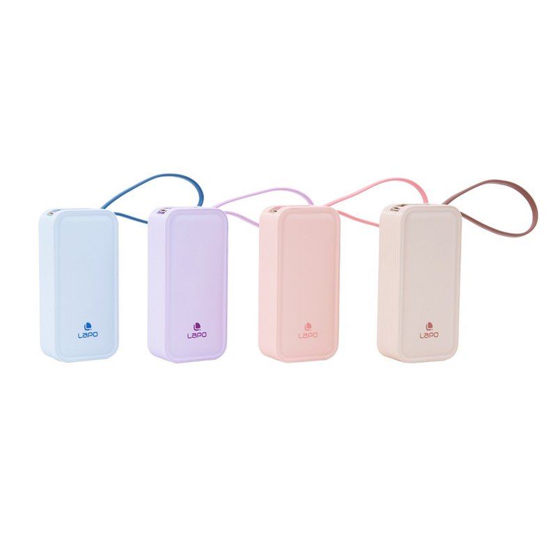 【LaPO】 20W two-way fast charging two-in-one charger 5000mAh power bank WT-06 - Chargers & Cables - Plastic Pink