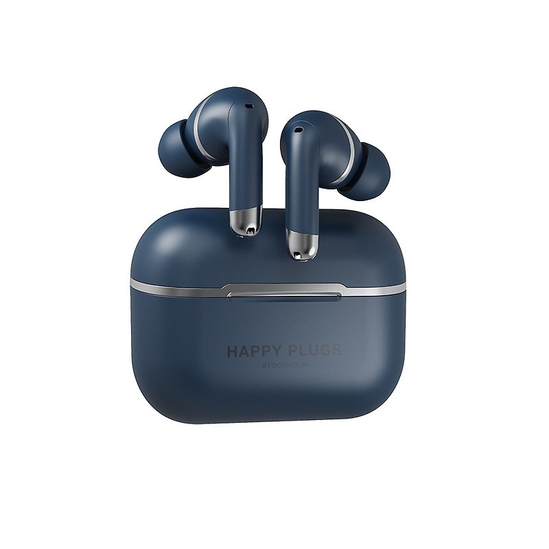 Happy Plugs Air 1 ANC True Wireless Bluetooth Noise Cancelling Headphones-Navy Blue - Headphones & Earbuds - Plastic Blue