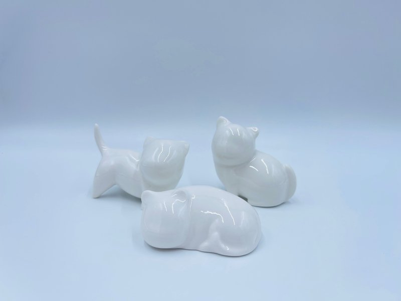 小貓擺件 - 擺飾/家飾品 - 瓷 白色