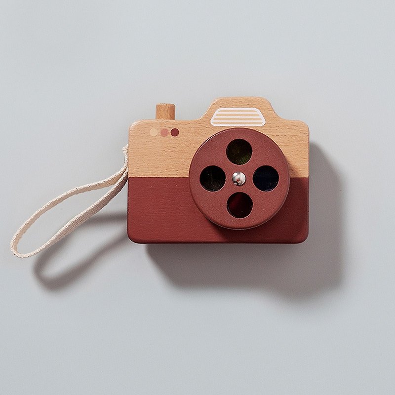Dutch Petit Monkey Classic Wooden Play-Cocoa Camera - Kids' Toys - Wood Khaki
