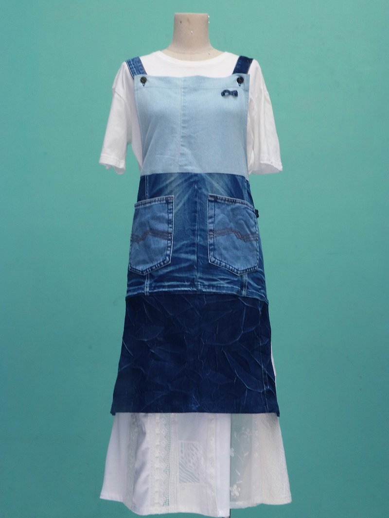 Three-color apron - ผ้ากันเปื้อน - ผ้าฝ้าย/ผ้าลินิน 