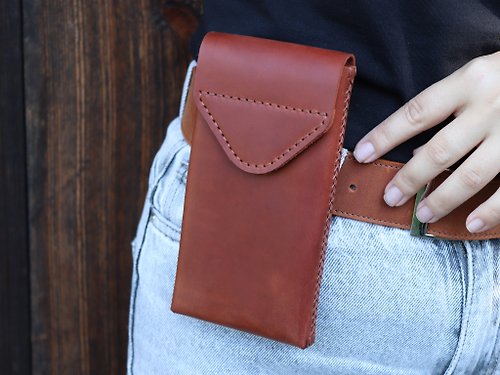 DOMINIC Custom Leather Phone Case / Belt Bag / Mobile Phone Cover/ Leather iPhone Holder