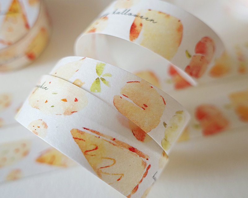 Pumpkin cooking tape release paper tape - Washi Tape - Paper Blue