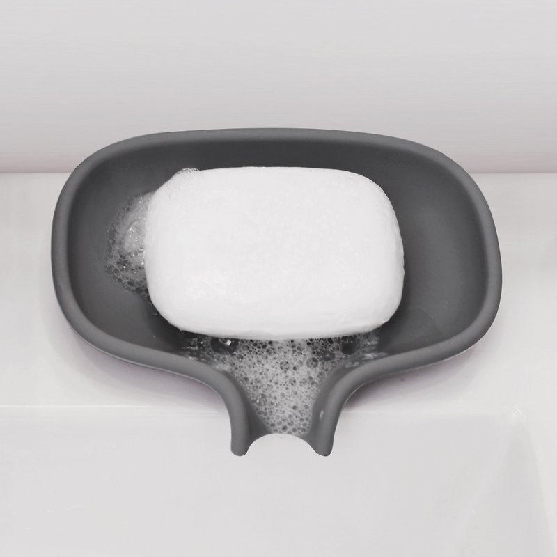 矽膠 浴室用品/收納 灰色 - 節流皂床 肥皂架