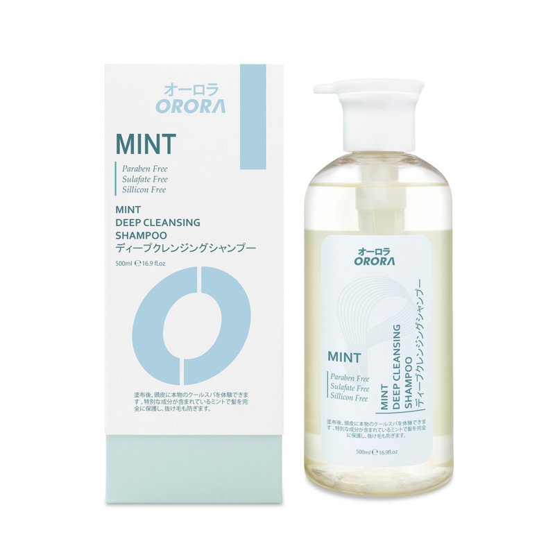 Japan Orora Mint Deep Clean Shampoo 500ml - แชมพู - วัสดุอื่นๆ 