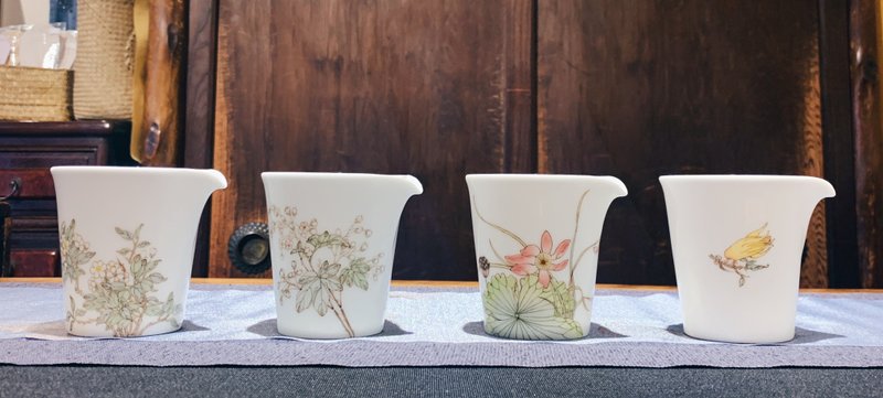 不言美器 釉中彩 圓柱茶盅 - 茶壺/茶杯/茶具 - 瓷 