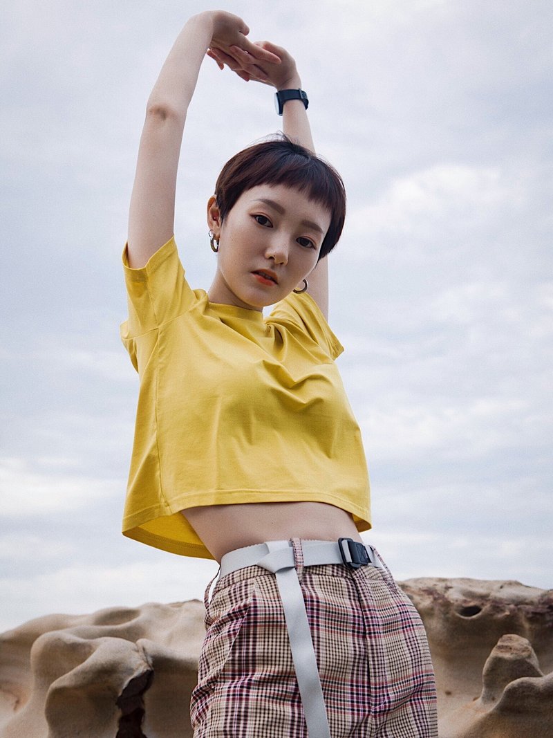 萊姆柔軟短上衣 - 女 T 恤 - 棉．麻 