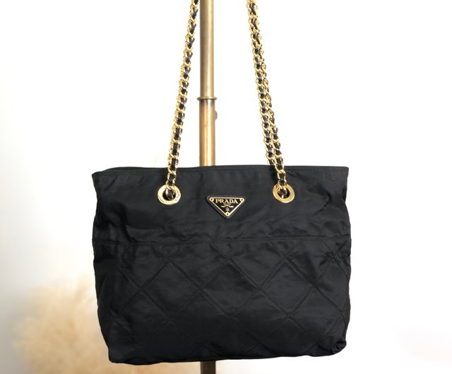 日本直送 名牌中古包 】PRADA プラダ ショルダーバッグ ブラック