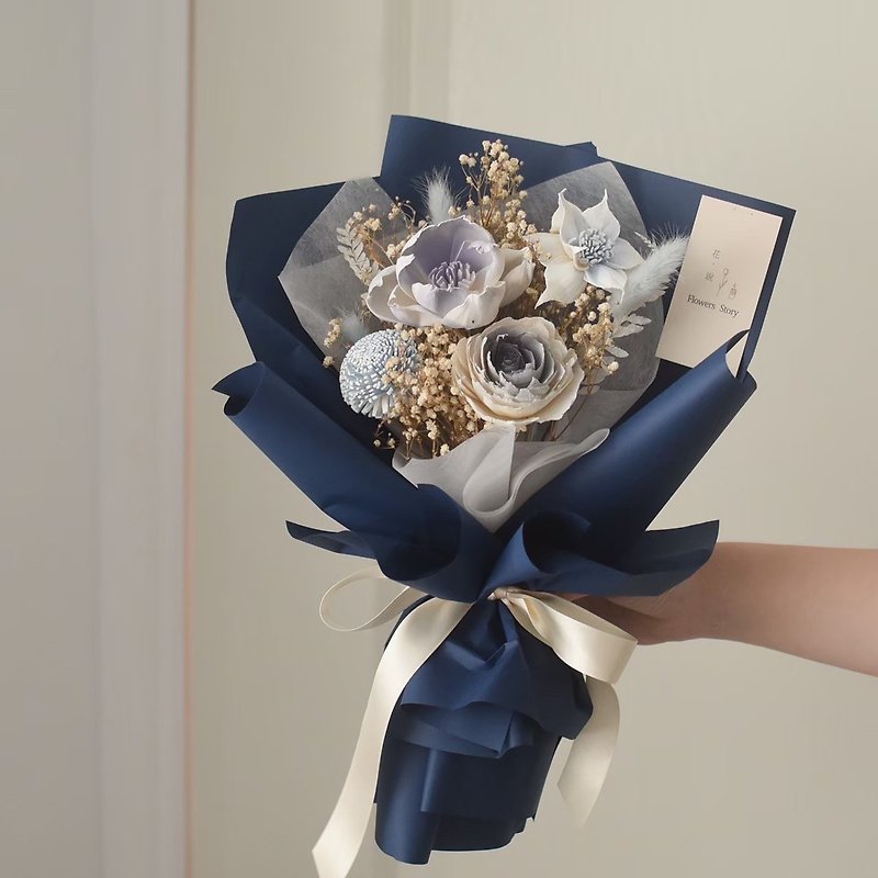 /Bouquet/Navy blue dry bouquet (please choose if you need to purchase a bag) - Dried Flowers & Bouquets - Plants & Flowers Blue