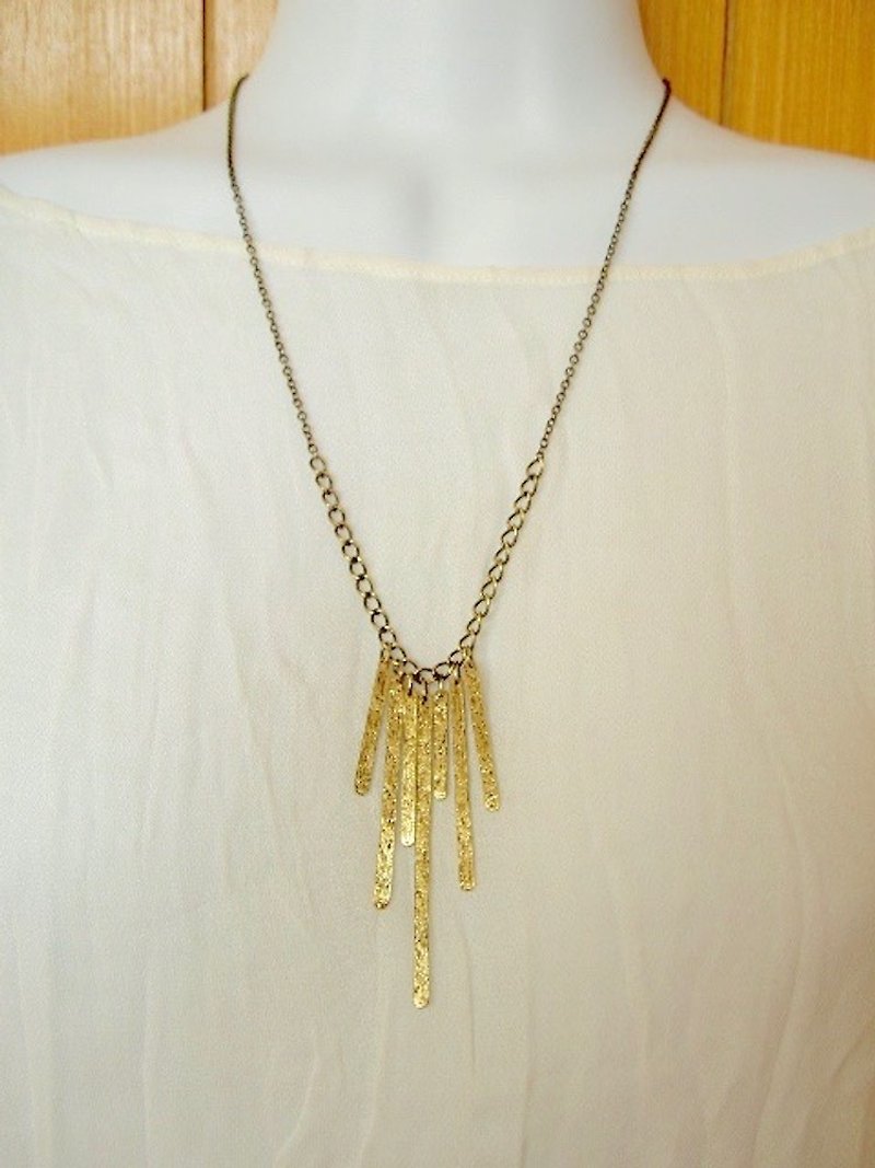 7 bar semi-long necklace - Long Necklaces - Other Metals Gold