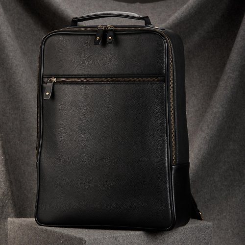 Out of the Factory Leather Backpack in Black Handmade