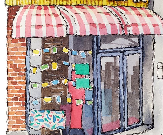 Store Front Watercolor Poster • Tainan • Giclée Print outlet • Detailed Asian Art Print • Room Décor • Vintage Wall Art