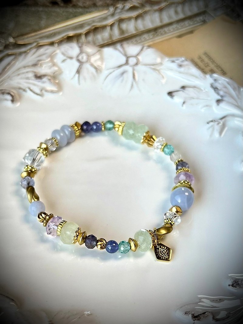 -Return from the lost way-Natural crystal bracelet/ Bronze bracelet - Bracelets - Semi-Precious Stones Multicolor