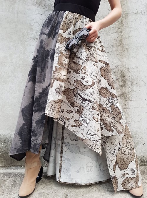 Wukechi Wukechi考古化石設計裙/連身裙/長裙/細肩/兩穿/洋裝