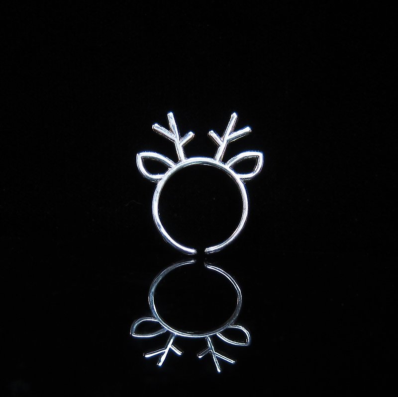 [Simple animal series - deer] handmade Silver ring. Memorial ring. Lovers' Ring - แหวนคู่ - โลหะ สีเงิน