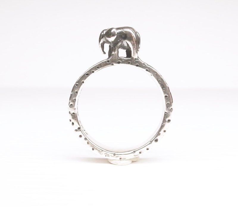Ermao Silver[Animal Series─Finger Scenery Elephant-Ring] Silver - แหวนทั่วไป - เงิน สีเงิน
